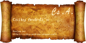 Csiky András névjegykártya