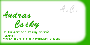 andras csiky business card
